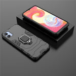 For Samsung Galaxy A04e 4G / F04 4G / M04 4G Ring Kickstand Phone Case PC+TPU Anti-scratch Protective Cover