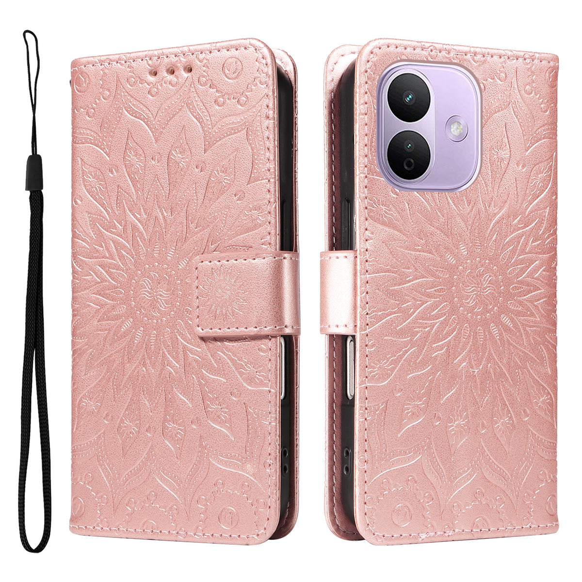Xiaomi Redmi Note 17 Pro 5G Läderplånboksfodral med solrostryck
