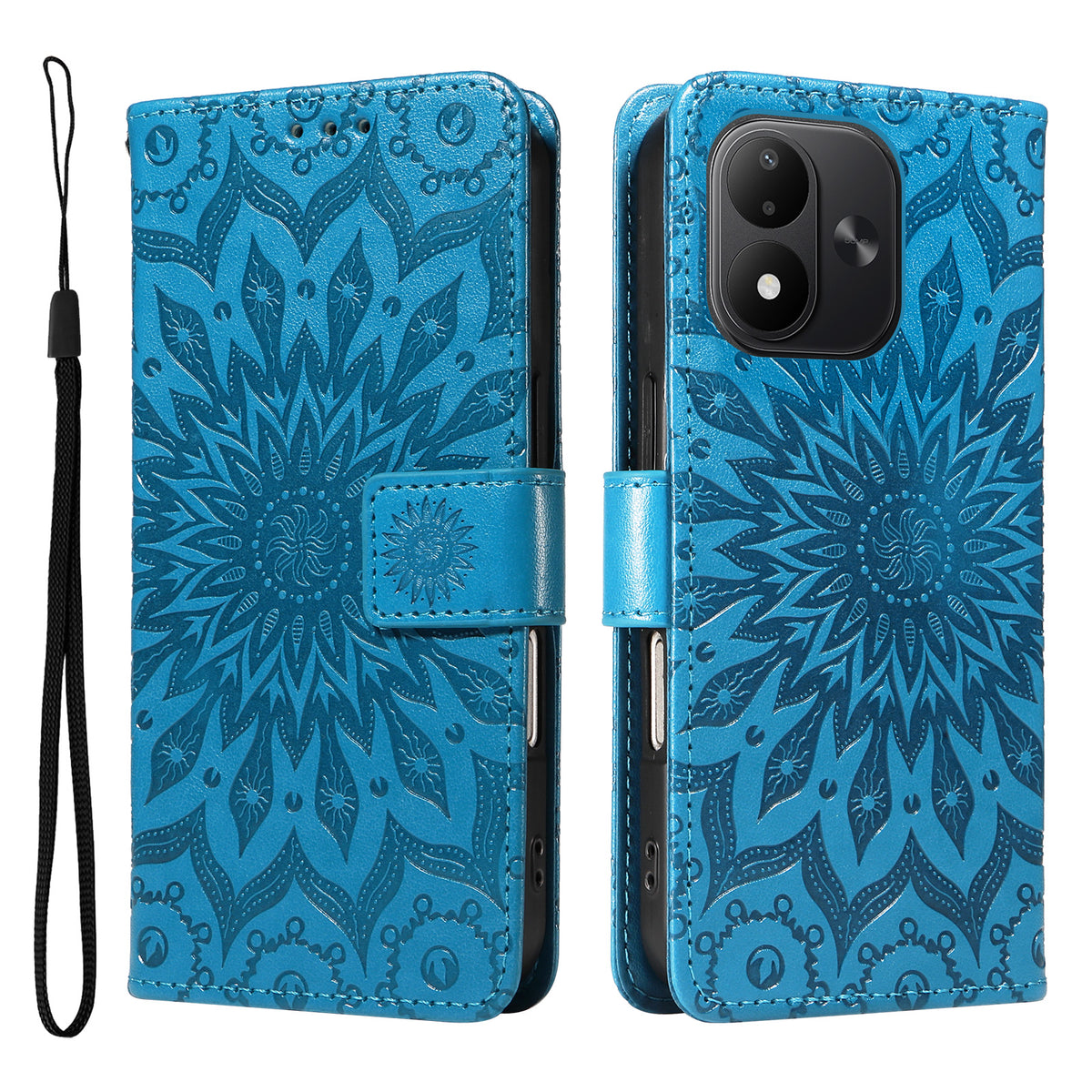 Xiaomi Redmi Note 17 4G (Global) / Xiaomi Redmi Note 17 (Indien/Kina) 5G / Xiaomi Redmi Note 17 5G (Global) læderpungeetui med solsikketryk og mobilcover