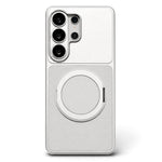 Etui til Samsung Galaxy S26 Ultra med drejeligt stativ i PU-læder, metalfinish og anti-fingeraftryksbeskyttelse