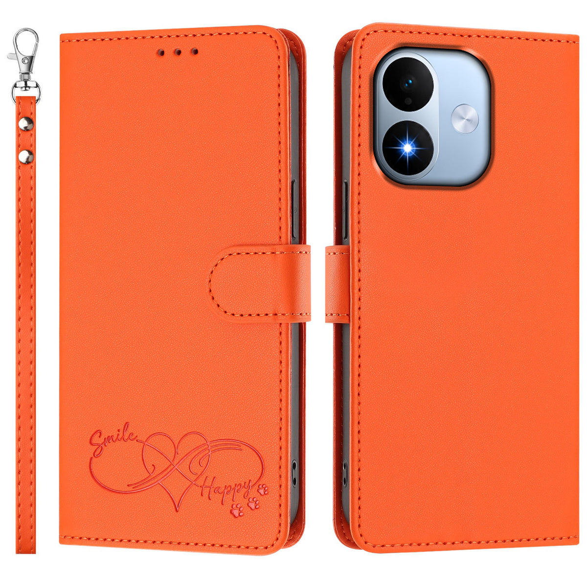 Xiaomi Redmi Note 17 5G (Global) / Xiaomi Redmi Note 17 (Indien/Kina) 5G / Xiaomi Redmi Note 17 4G (Global) fodral PU-läder hjärtmönster plånbok vikbart mobilfodral med handrem