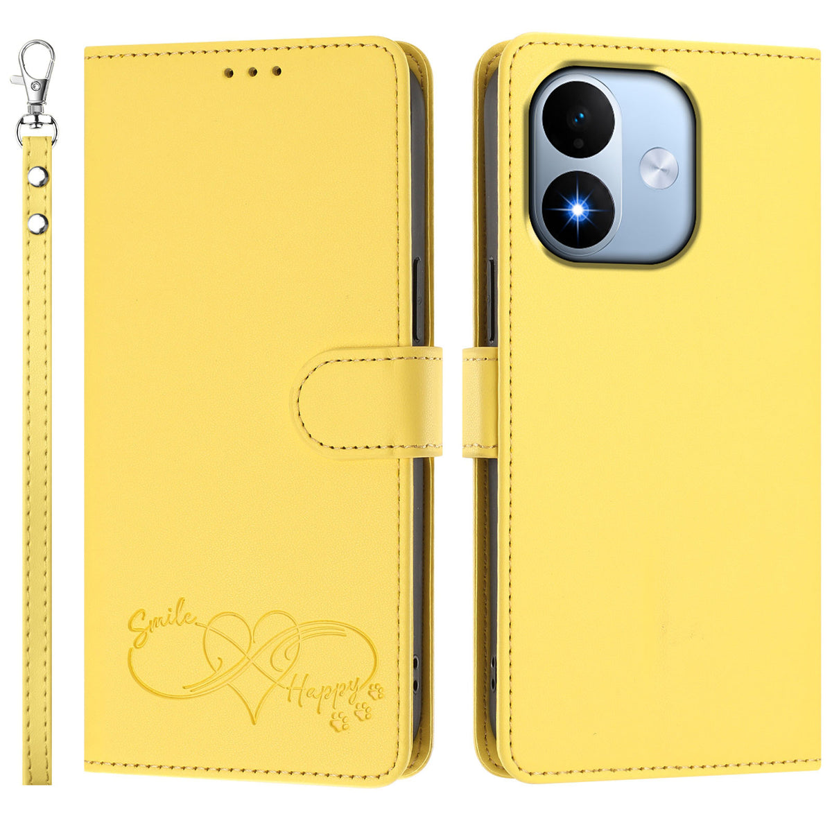 Xiaomi Redmi Note 17 5G (Global) / Xiaomi Redmi Note 17 (Indien/Kina) 5G / Xiaomi Redmi Note 17 4G (Global) fodral PU-läder hjärtmönster plånbok vikbart mobilfodral med handrem