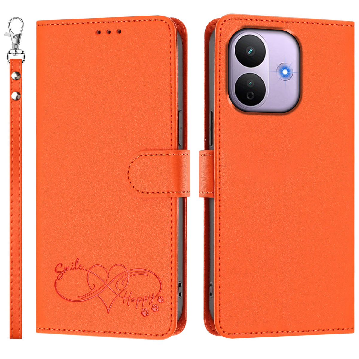 For Xiaomi Redmi Note 17 Pro 5G Case PU Leather Heart Pattern Wallet Flip Phone Cover with Hand Strap