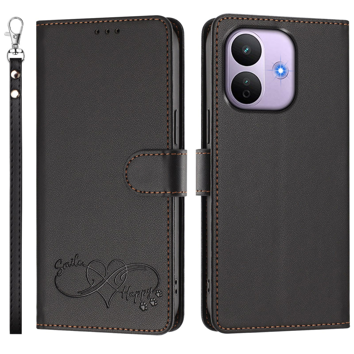 For Xiaomi Redmi Note 17 Pro 5G Case PU Leather Heart Pattern Wallet Flip Phone Cover with Hand Strap