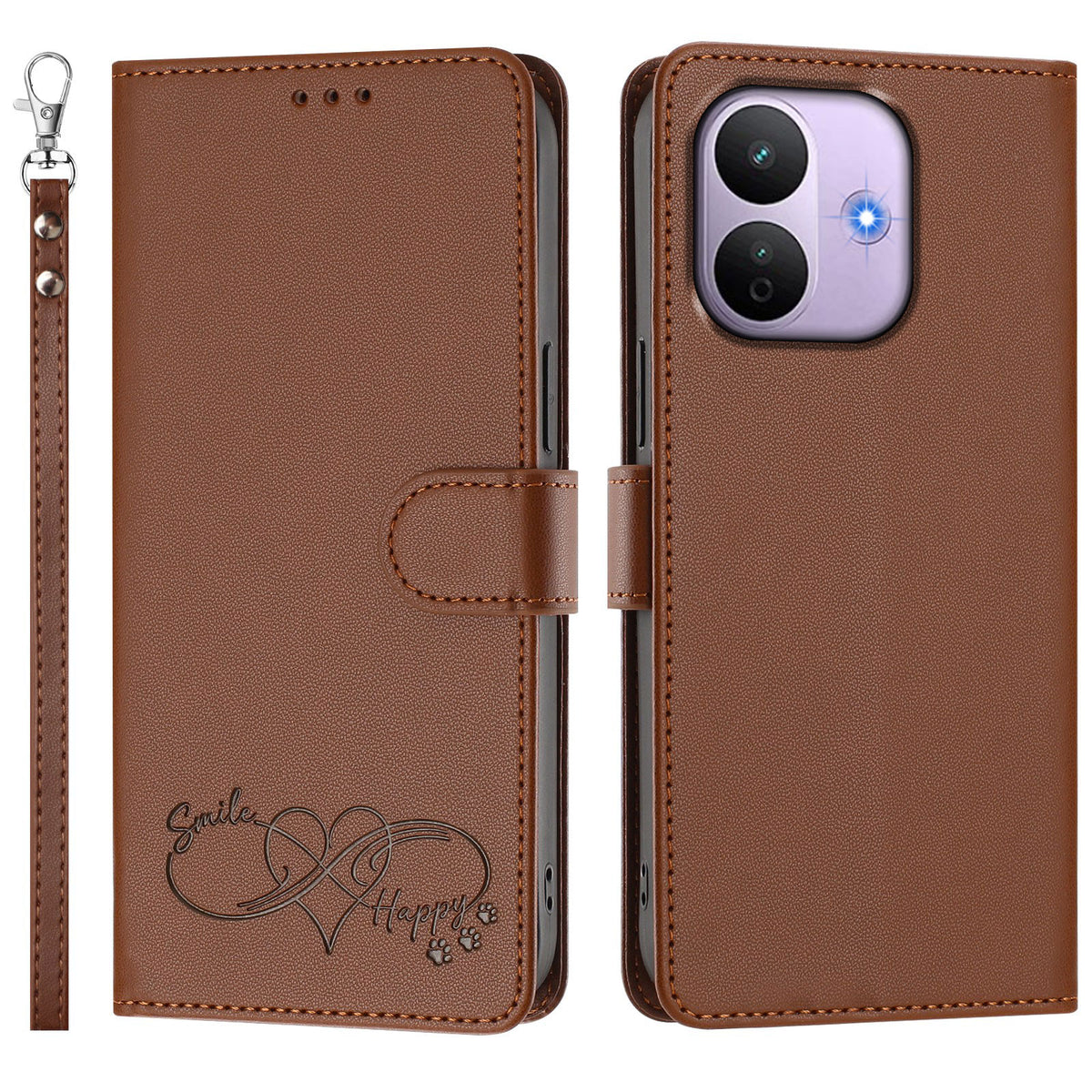 For Xiaomi Redmi Note 17 Pro 5G Case PU Leather Heart Pattern Wallet Flip Phone Cover with Hand Strap