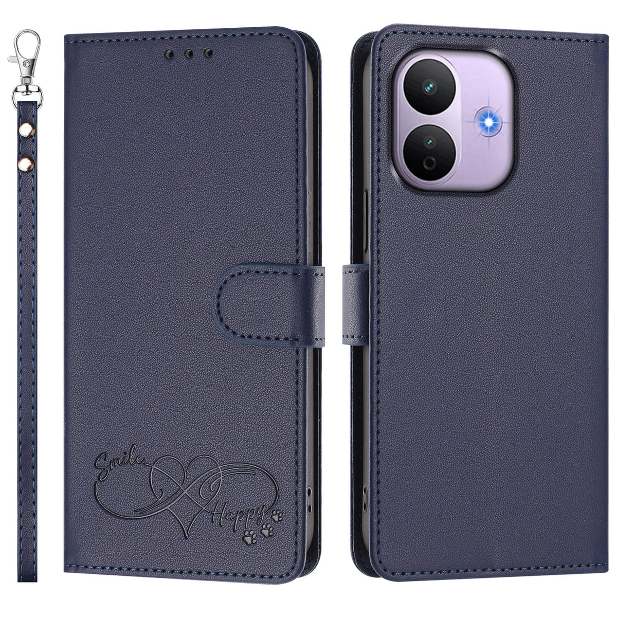 For Xiaomi Redmi Note 17 Pro 5G Case PU Leather Heart Pattern Wallet Flip Phone Cover with Hand Strap