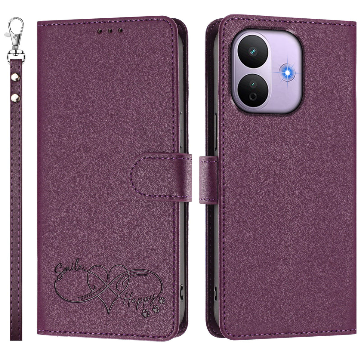 For Xiaomi Redmi Note 17 Pro 5G Case PU Leather Heart Pattern Wallet Flip Phone Cover with Hand Strap