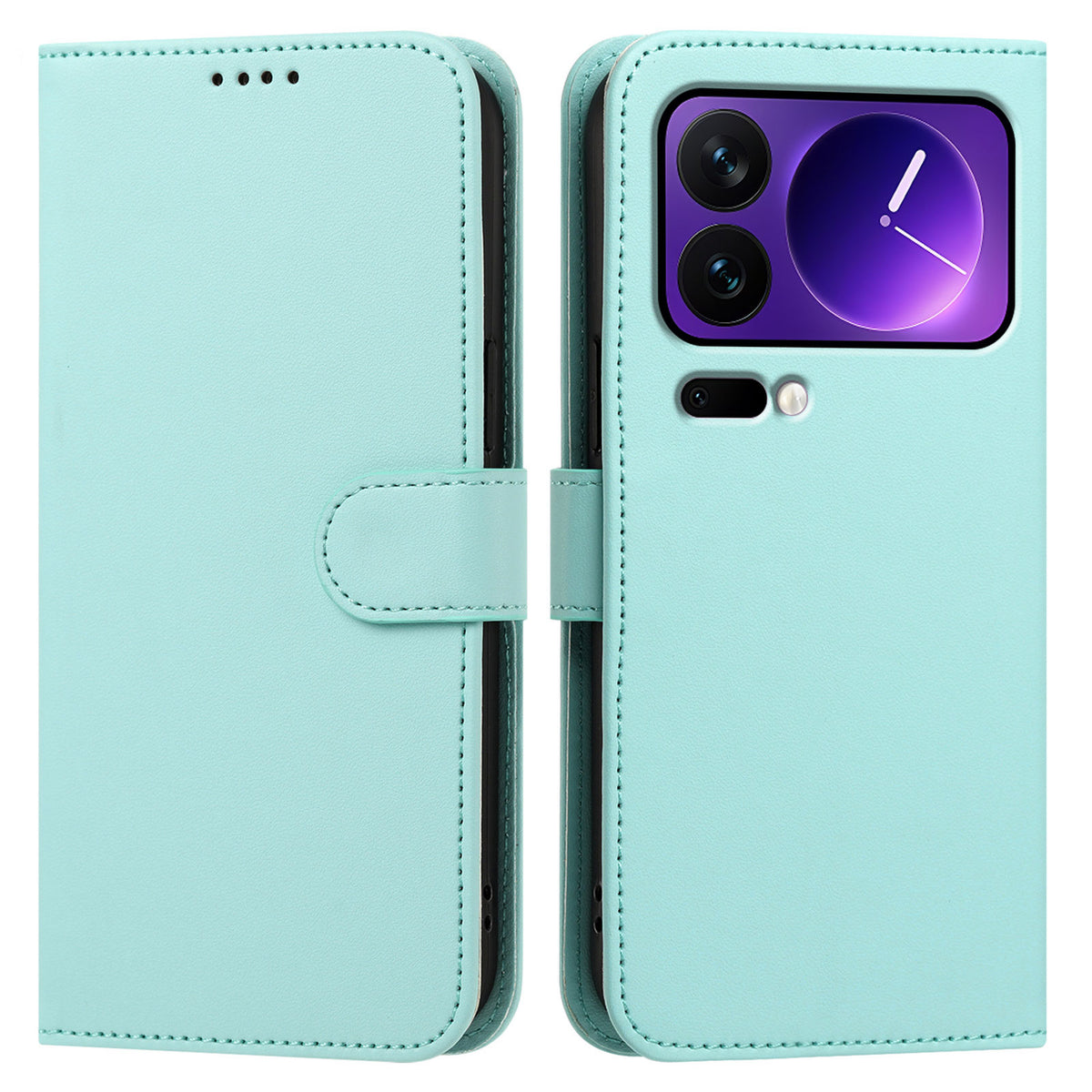 Läderfodral för Xiaomi 18 Pro, plånboksfodral, enfärgat, fallskyddande mobilfodral