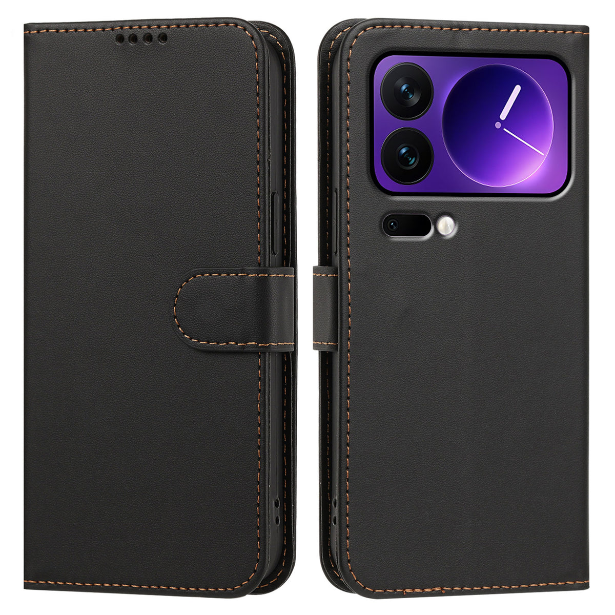 Läderfodral för Xiaomi 18 Pro Max, plånboksfodral, enfärgat, fallskyddande mobilfodral