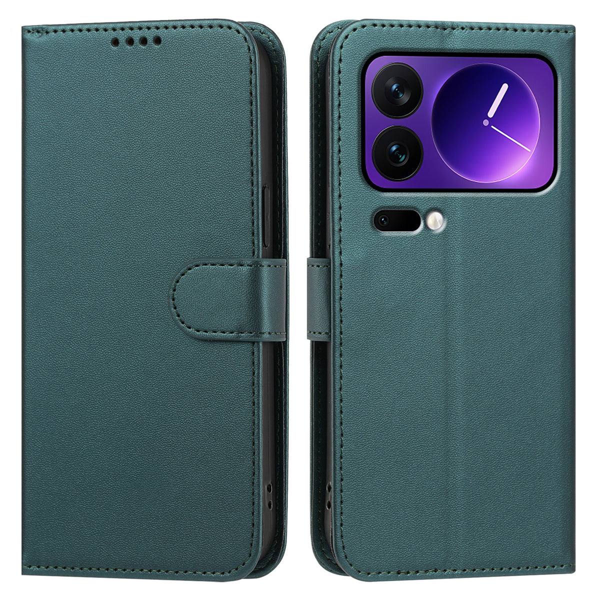 Läderfodral för Xiaomi 18 Pro Max, plånboksfodral, enfärgat, fallskyddande mobilfodral