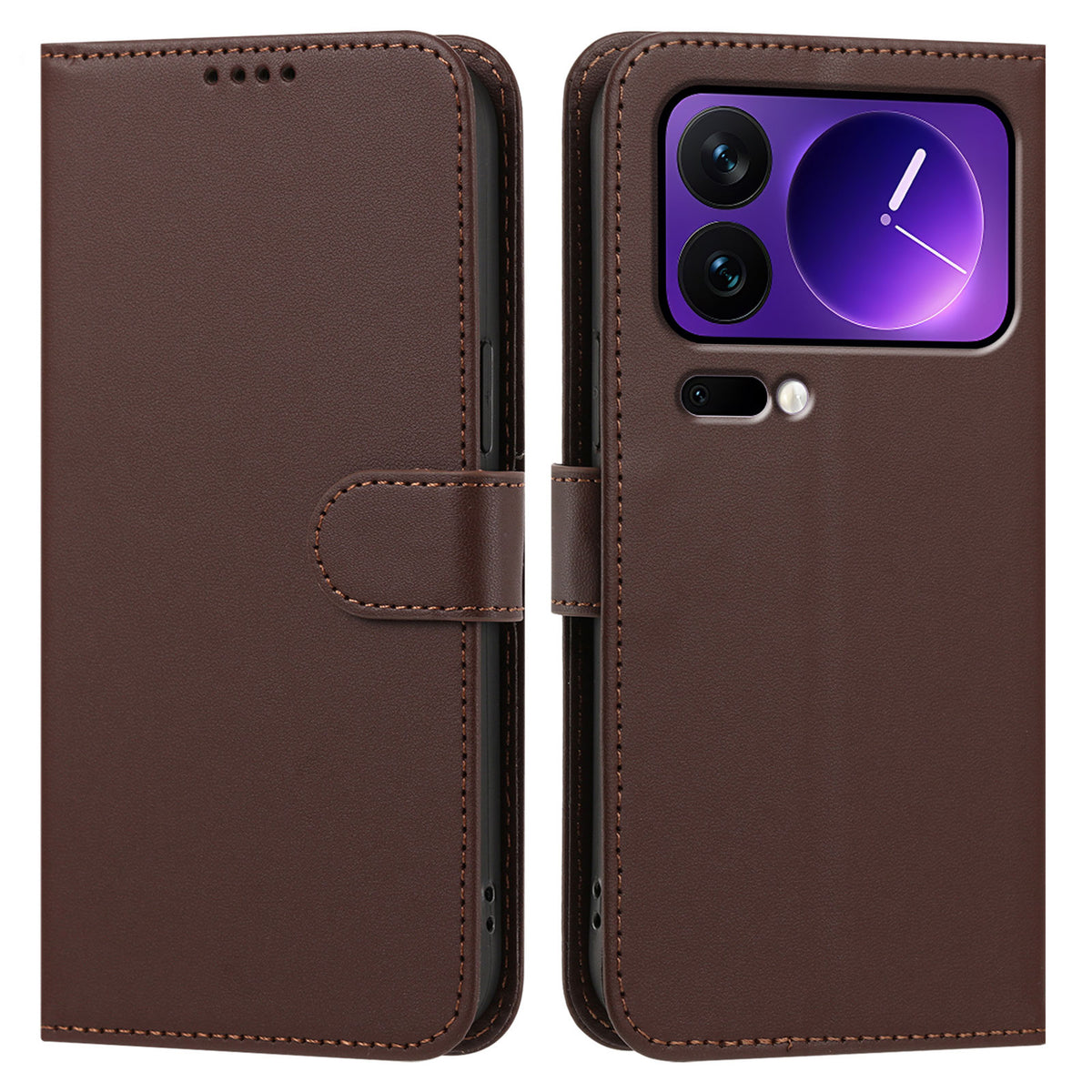 Läderfodral för Xiaomi 18 Pro Max, plånboksfodral, enfärgat, fallskyddande mobilfodral