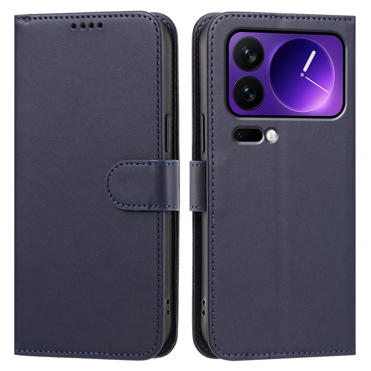 Läderfodral för Xiaomi 18 Pro Max, plånboksfodral, enfärgat, fallskyddande mobilfodral