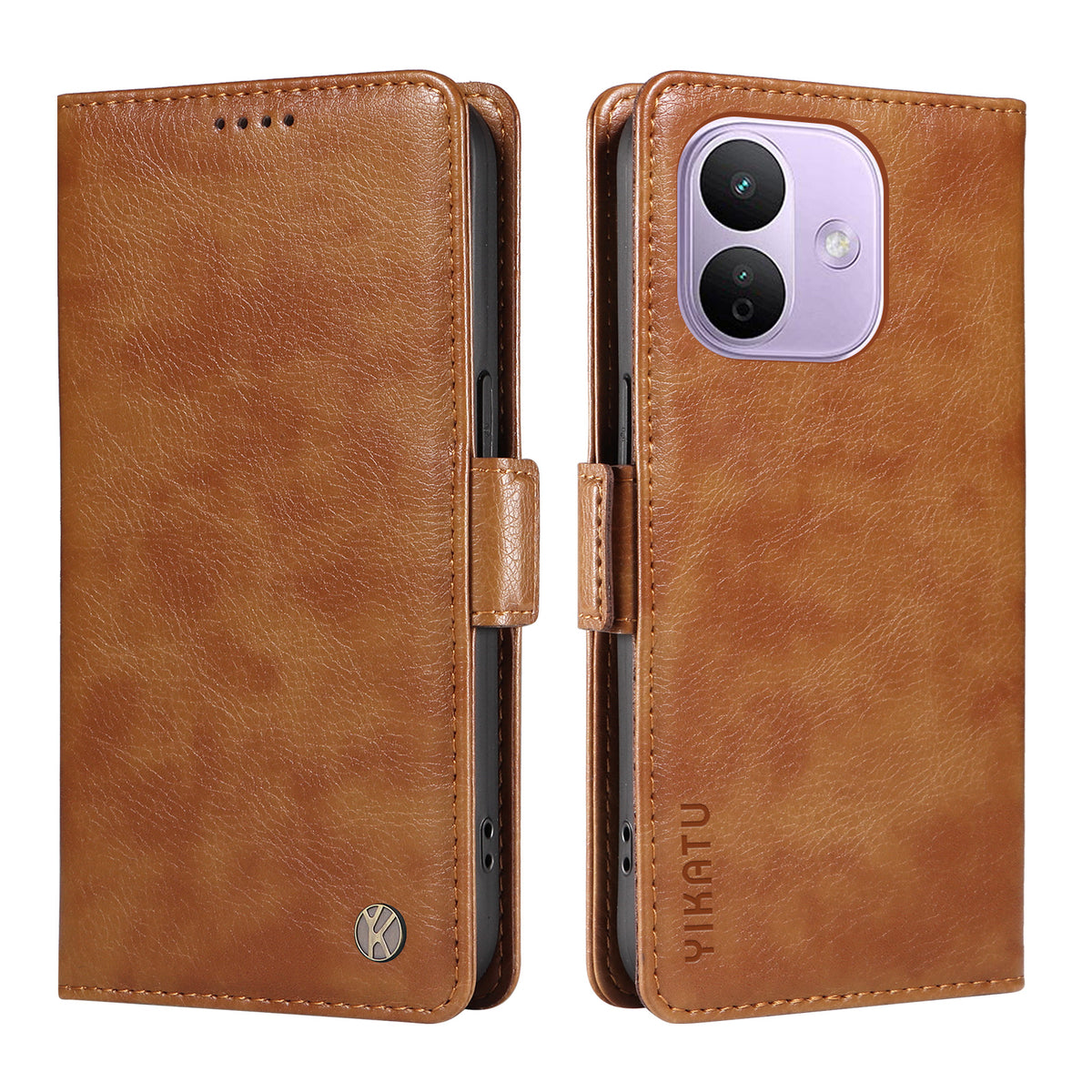 YIKATU för Xiaomi Redmi Note 17 Pro 5G-skal YK-007 Litchitexturerat PU-läderplånboksfodral
