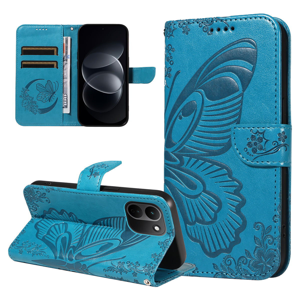 For Xiaomi Redmi Note 17 Pro+ 5G / Xiaomi Redmi Note 17 Pro Max 5G Case Butterfly Pattern PU Leather Folio Flip Phone Cover