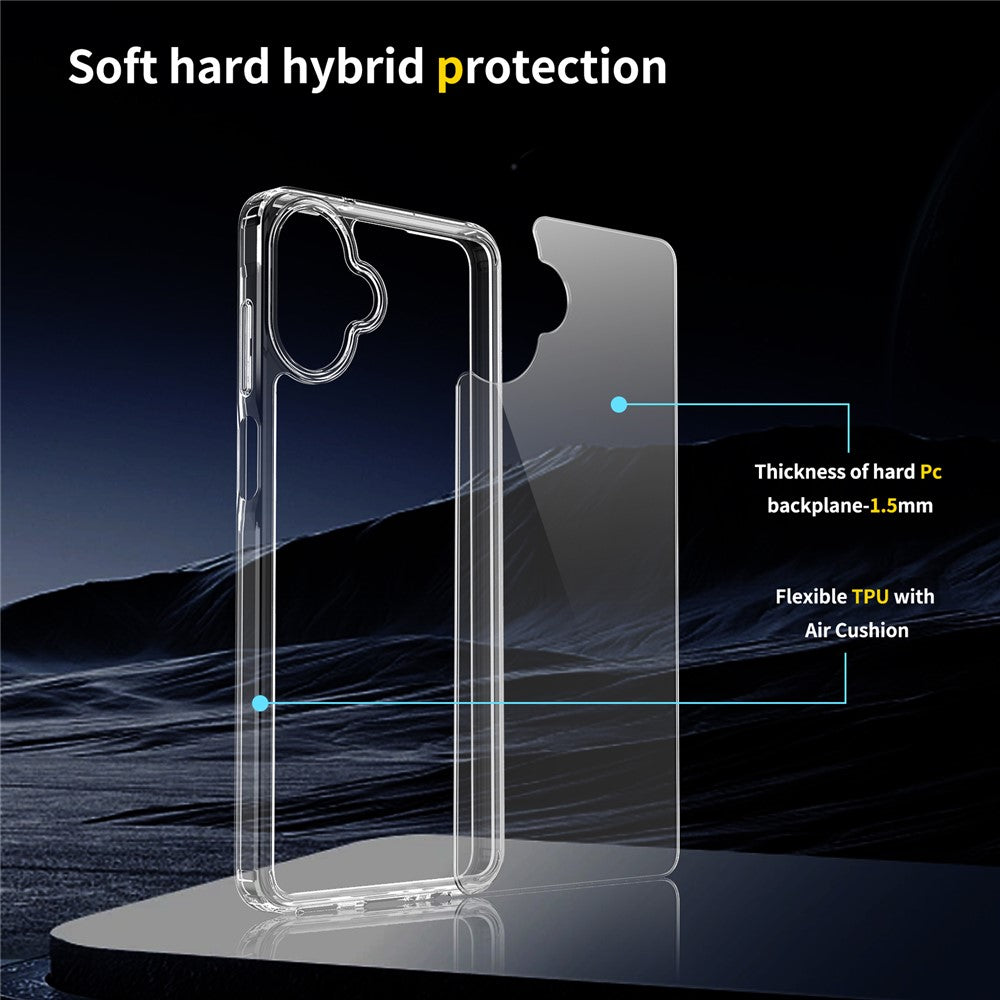 Mobilcover til Samsung Galaxy A08 4G / A07s 4G / A07 4G, ridsefast TPU + gennemsigtigt akrylbagcover