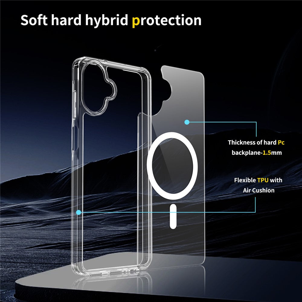 Magnetiskt skal för Samsung Galaxy A08 4G / A07s 4G / A07 4G 2.0mm reptåligt TPU + PC-mobilskal