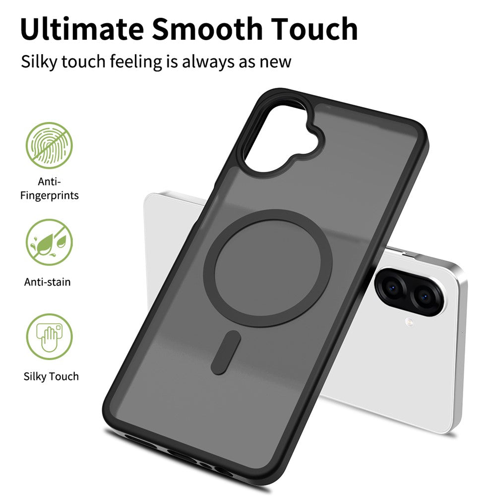 Magnetisk cover til Samsung Galaxy A08 4G / A07s 4G / A07 5G / A07 4G / A06 5G / A06 4G, mobilcover med TPU-ramme, akrylbagpanel og berøringsskærm