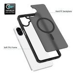 Magnetisk cover til Samsung Galaxy A08 4G / A07s 4G / A07 5G / A07 4G / A06 5G / A06 4G, mobilcover med TPU-ramme, akrylbagpanel og berøringsskærm