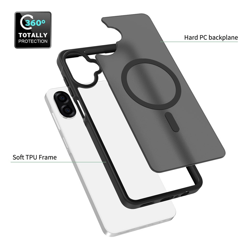 Magnetisk cover til Samsung Galaxy A08 4G / A07s 4G / A07 5G / A07 4G / A06 5G / A06 4G, mobilcover med TPU-ramme, akrylbagpanel og berøringsskærm