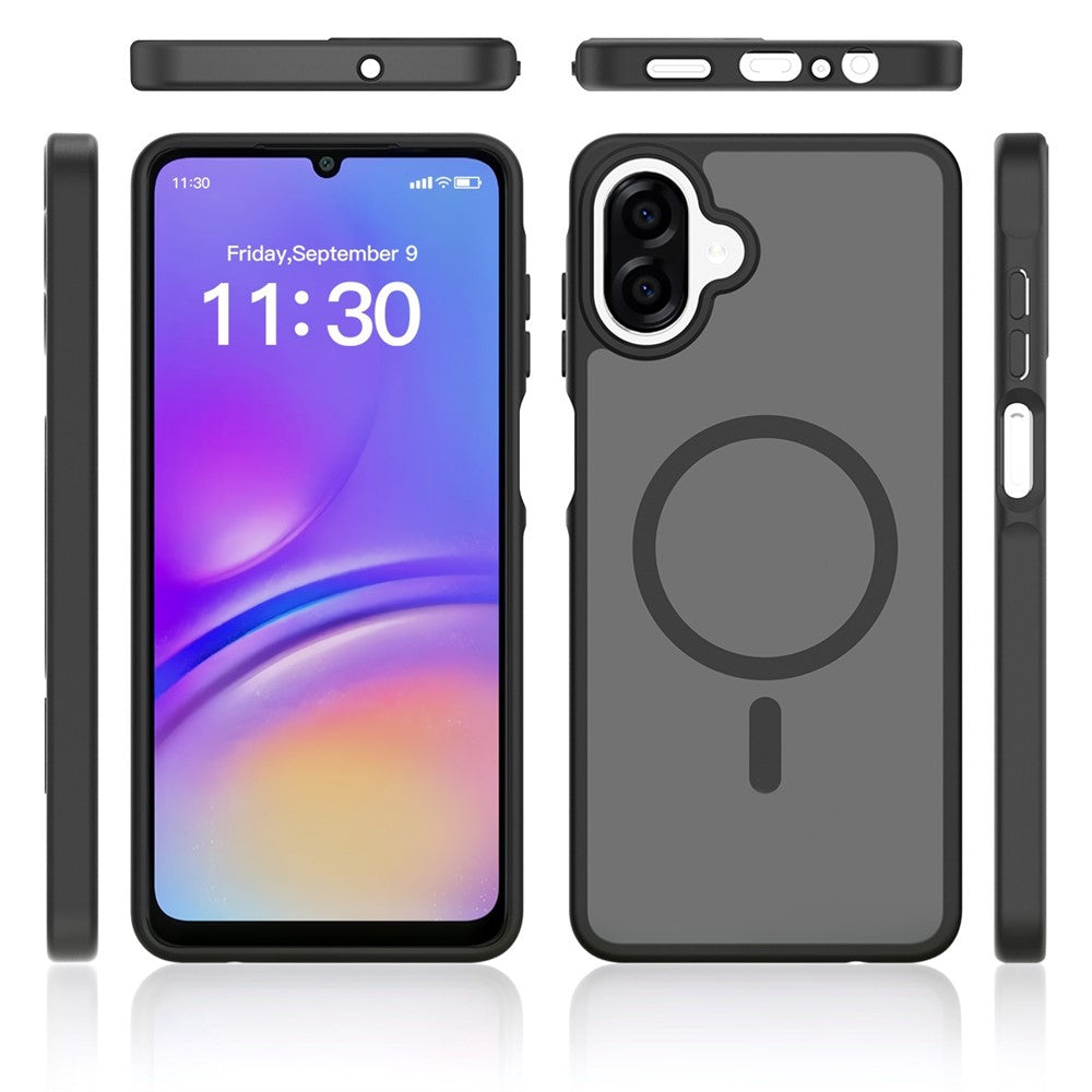 Magnetisk cover til Samsung Galaxy A08 4G / A07s 4G / A07 5G / A07 4G / A06 5G / A06 4G, mobilcover med TPU-ramme, akrylbagpanel og berøringsskærm