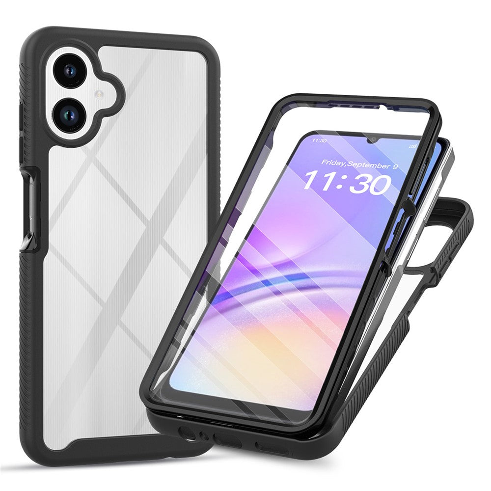 Genomskinligt skal för Samsung Galaxy A08 4G / A07 4G / A07 5G / A07s 4G / A06 4G / A06 5G, PC + TPU-mobilskal med PET-skärmfilm