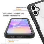 Gennemsigtigt cover til Samsung Galaxy A08 4G / A07 4G / A07 5G / A07s 4G / A06 4G / A06 5G, mobilcover i PC + TPU med PET-skærmfilm