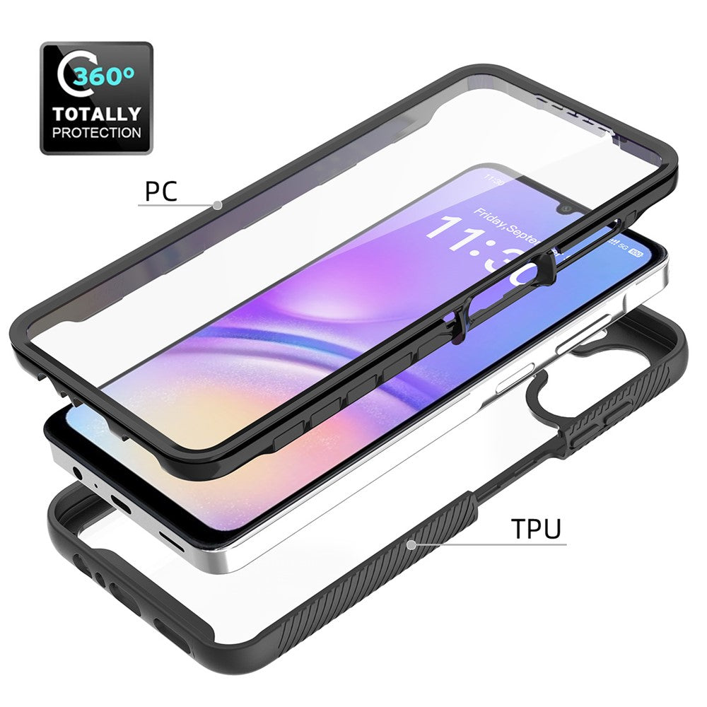 Genomskinligt skal för Samsung Galaxy A08 4G / A07 4G / A07 5G / A07s 4G / A06 4G / A06 5G, PC + TPU-mobilskal med PET-skärmfilm