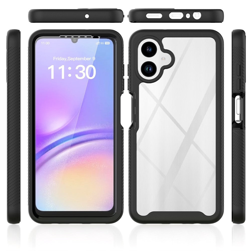 Gennemsigtigt cover til Samsung Galaxy A08 4G / A07 4G / A07 5G / A07s 4G / A06 4G / A06 5G, mobilcover i PC + TPU med PET-skærmfilm