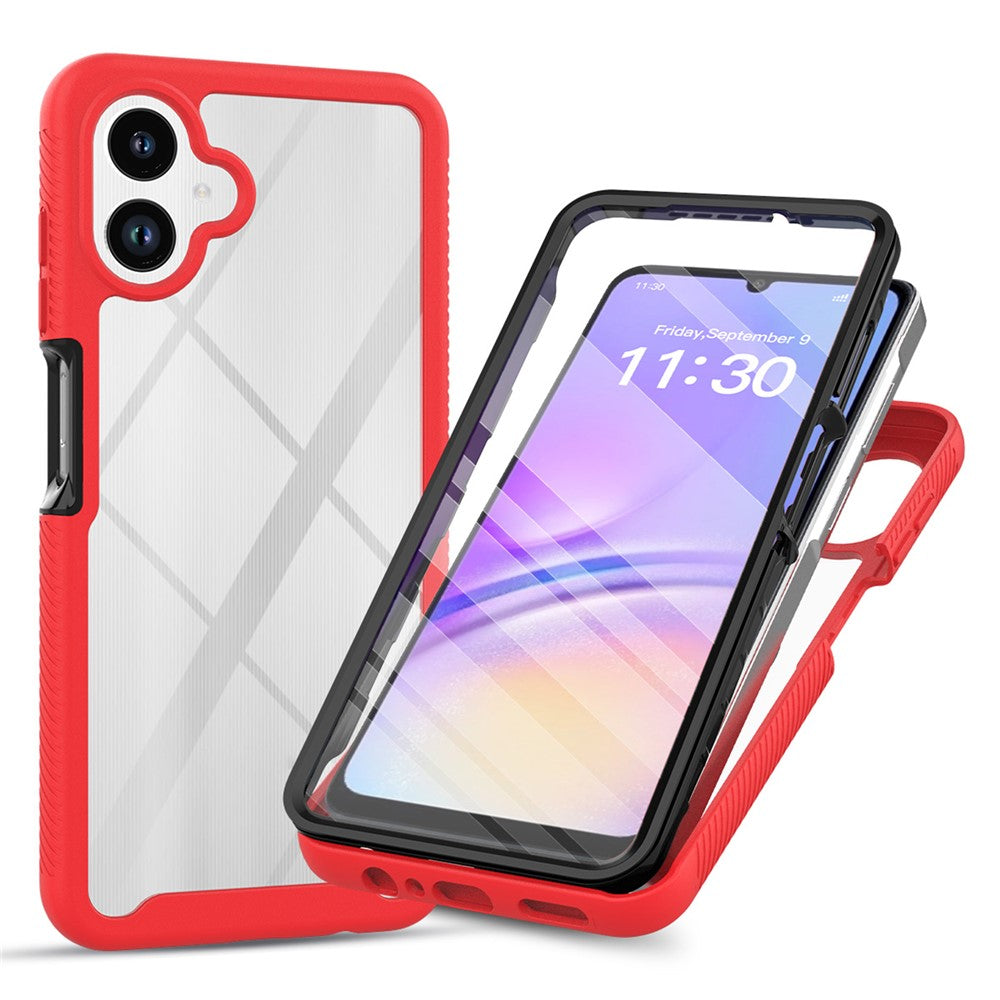 Gennemsigtigt cover til Samsung Galaxy A08 4G / A07 4G / A07 5G / A07s 4G / A06 4G / A06 5G, mobilcover i PC + TPU med PET-skærmfilm