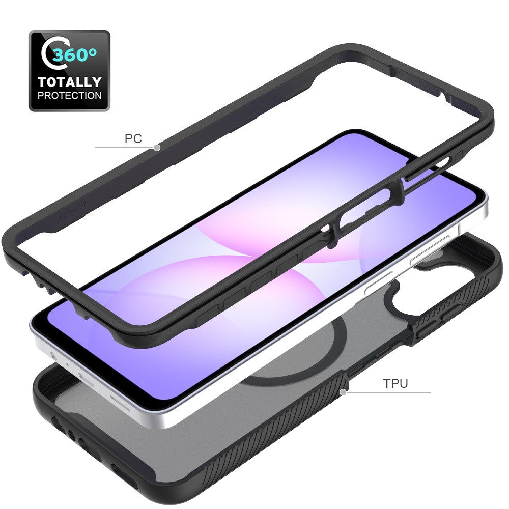 Magnetiskt mobilskal för Samsung Galaxy A08 4G / A07s 4G / A07 5G / A07 4G / A06 5G / A06 4G Avtagbart 2-i-1 genomskinligt matt PC TPU bakstycke