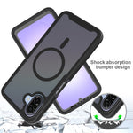 Magnetiskt mobilskal för Samsung Galaxy A08 4G / A07s 4G / A07 5G / A07 4G / A06 5G / A06 4G 3-i-1 genomskinlig hud pekskärm PC TPU baksida med PET-skärmfilm
