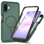Magnetisk mobilcover til Samsung Galaxy A08 4G / A07s 4G / A07 5G / A07 4G / A06 5G / A06 4G, 3-i-1 gennemsigtigt cover med touchskærm, PC- og TPU-bagside med PET-skærmfilm