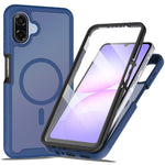 Magnetisk mobilcover til Samsung Galaxy A08 4G / A07s 4G / A07 5G / A07 4G / A06 5G / A06 4G, 3-i-1 gennemsigtigt cover med touchskærm, PC- og TPU-bagside med PET-skærmfilm