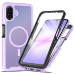 Magnetiskt mobilskal för Samsung Galaxy A08 4G / A07s 4G / A07 5G / A07 4G / A06 5G / A06 4G 3-i-1 genomskinlig hud pekskärm PC TPU baksida med PET-skärmfilm