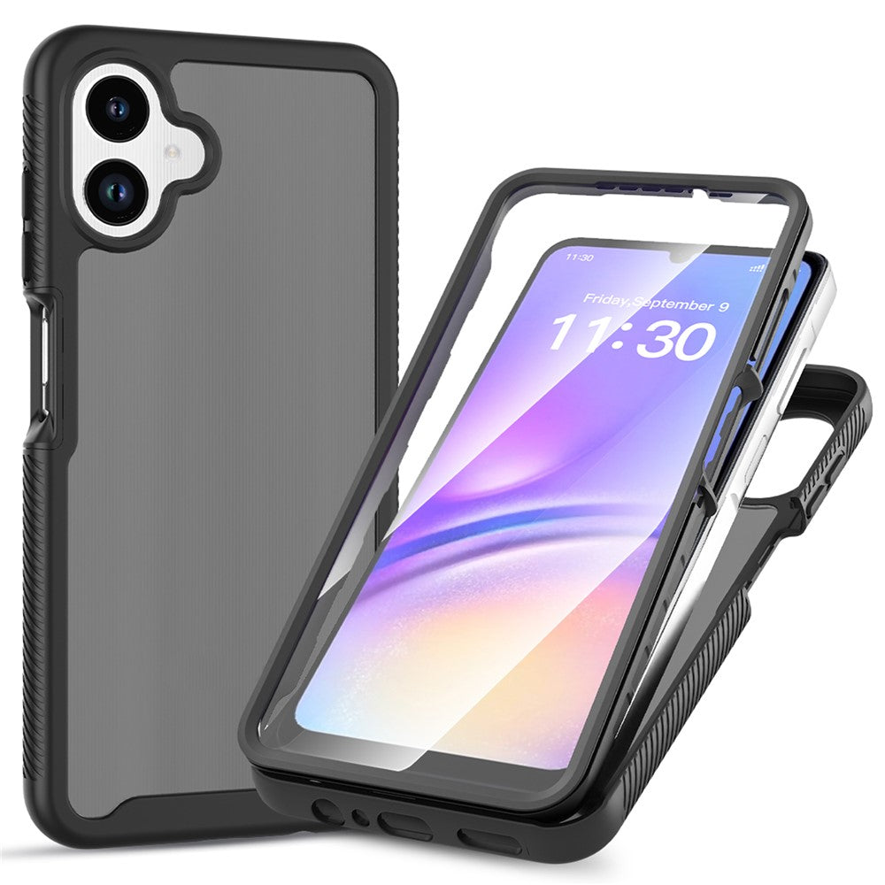 mobilskal för Samsung Galaxy A08 4G / A07s 4G / A07 5G / A07 4G / A06 5G / A06 4G Genomskinligt matt PC + TPU bakstycke med PET-skärmfilm