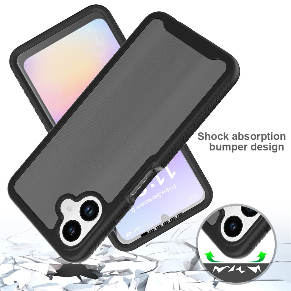 Mobilcover til Samsung Galaxy A08 4G / A07s 4G / A07 5G / A07 4G / A06 5G / A06 4G, gennemsigtig mat PC + TPU-bagside med PET-skærmfilm