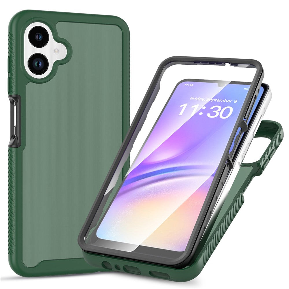 Mobilcover til Samsung Galaxy A08 4G / A07s 4G / A07 5G / A07 4G / A06 5G / A06 4G, gennemsigtig mat PC + TPU-bagside med PET-skærmfilm