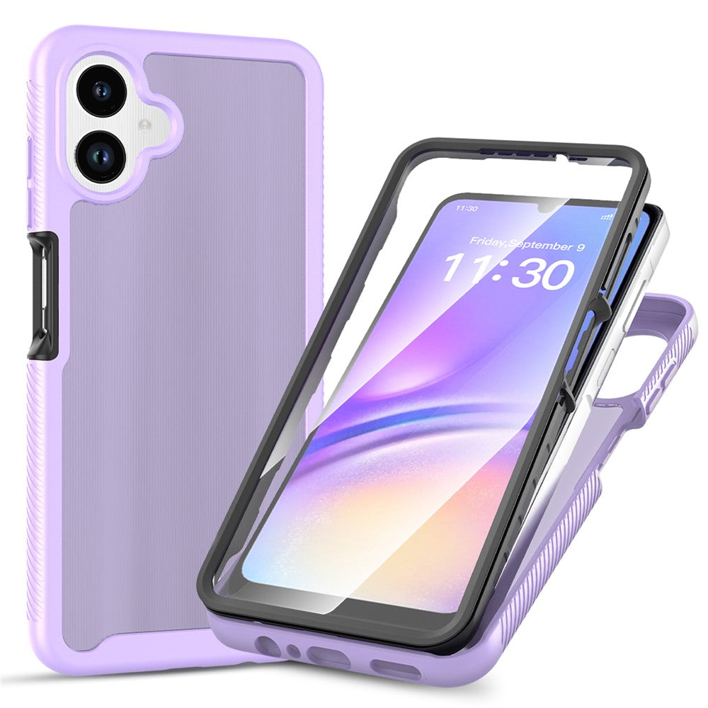 Mobilcover til Samsung Galaxy A08 4G / A07s 4G / A07 5G / A07 4G / A06 5G / A06 4G, gennemsigtig mat PC + TPU-bagside med PET-skærmfilm