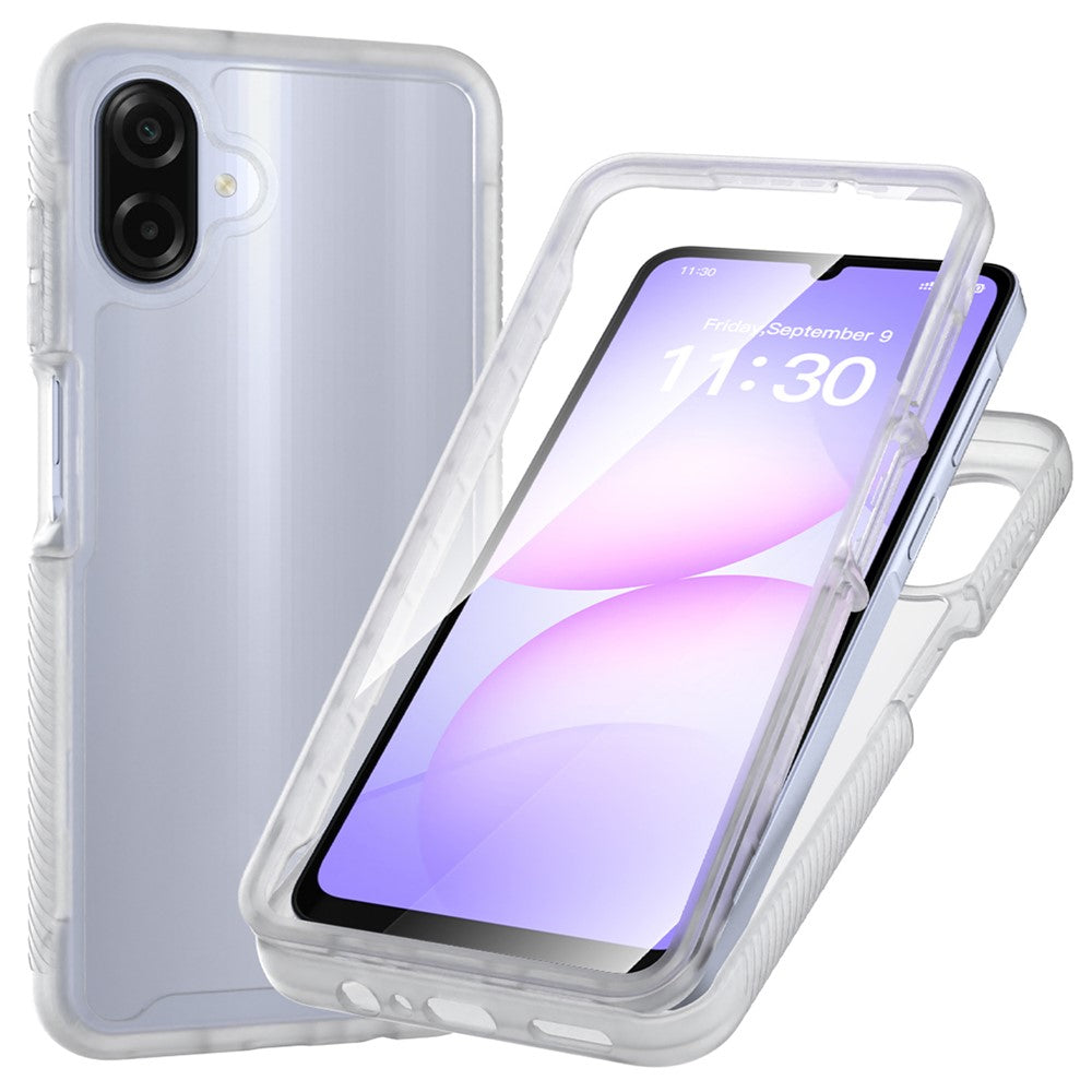 Mobilcover til Samsung Galaxy A08 4G / A07s 4G / A07 5G / A07 4G / A06 5G / A06 4G, gennemsigtig mat PC + TPU-bagside med PET-skærmfilm