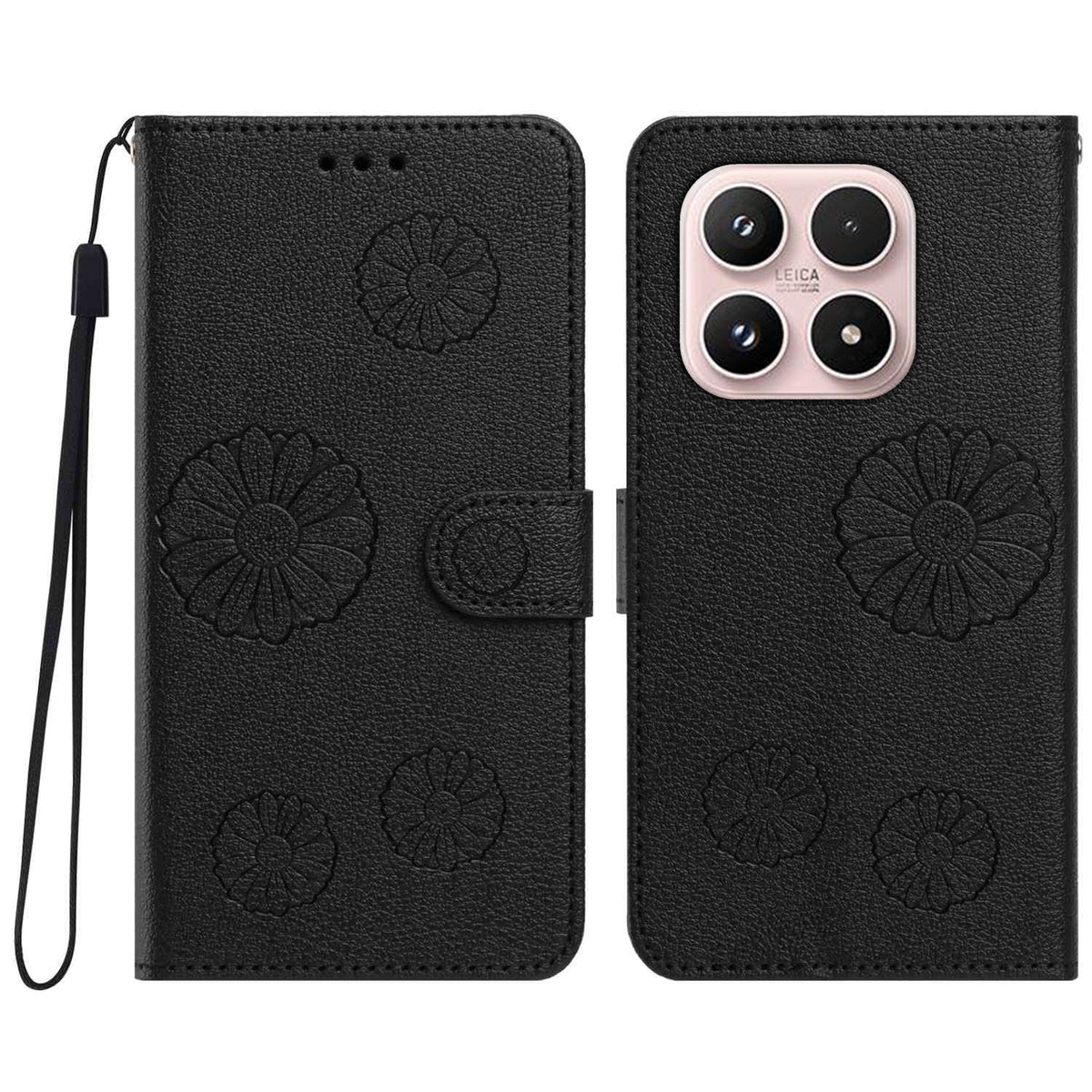 For Xiaomi 17 Daisy Pattern PU Leather Wallet Phone Cover with Wrist Strap