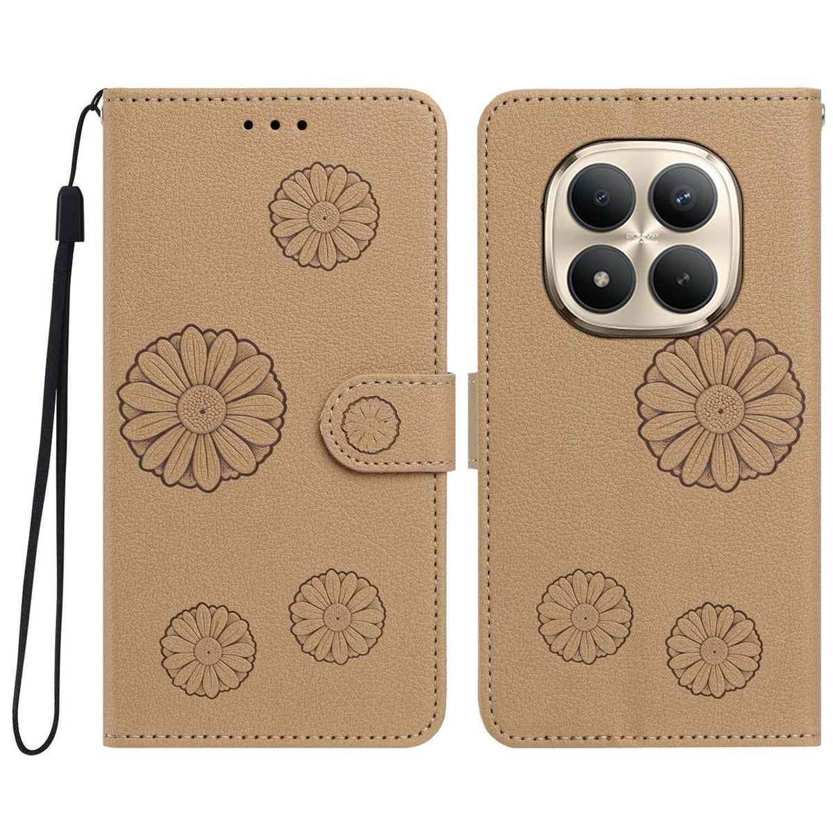 For Xiaomi Redmi Note 15 Pro 5G (Global) Daisy Pattern PU Leather Wallet Phone Cover with Wrist Strap