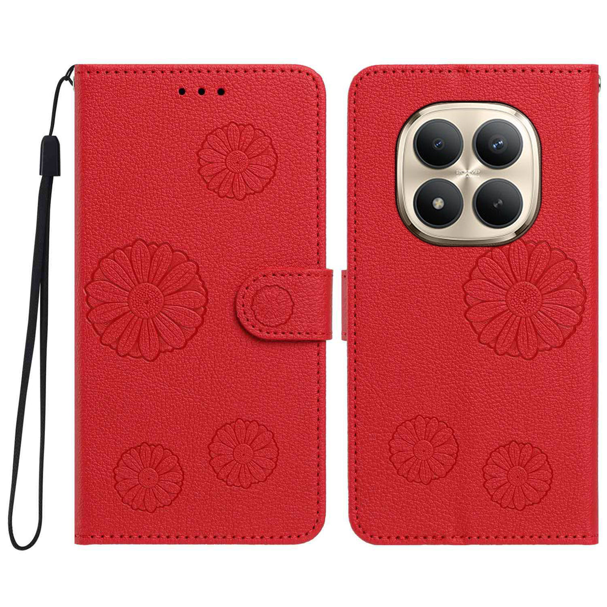 For Xiaomi Redmi Note 15 Pro 5G (Global) Daisy Pattern PU Leather Wallet Phone Cover with Wrist Strap