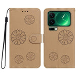 Xiaomi 17 Pro Daisy Mönstrat PU-läder Plånboksfodral med Handledsrem
