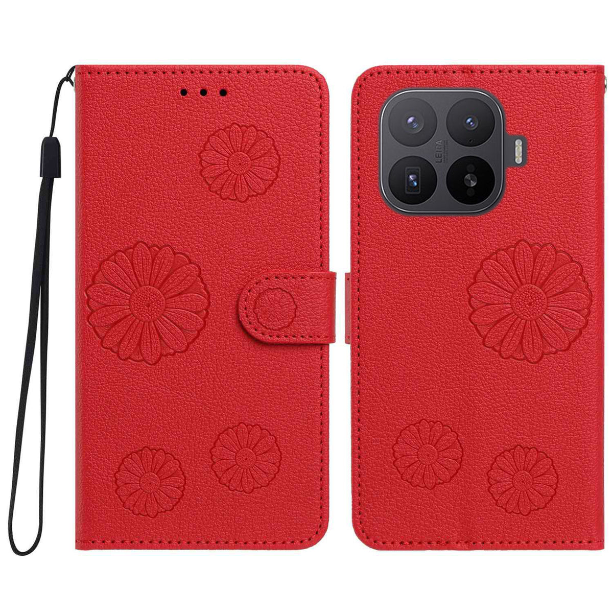 For Xiaomi 17T Daisy Pattern PU Leather Wallet Phone Cover with Wrist Strap