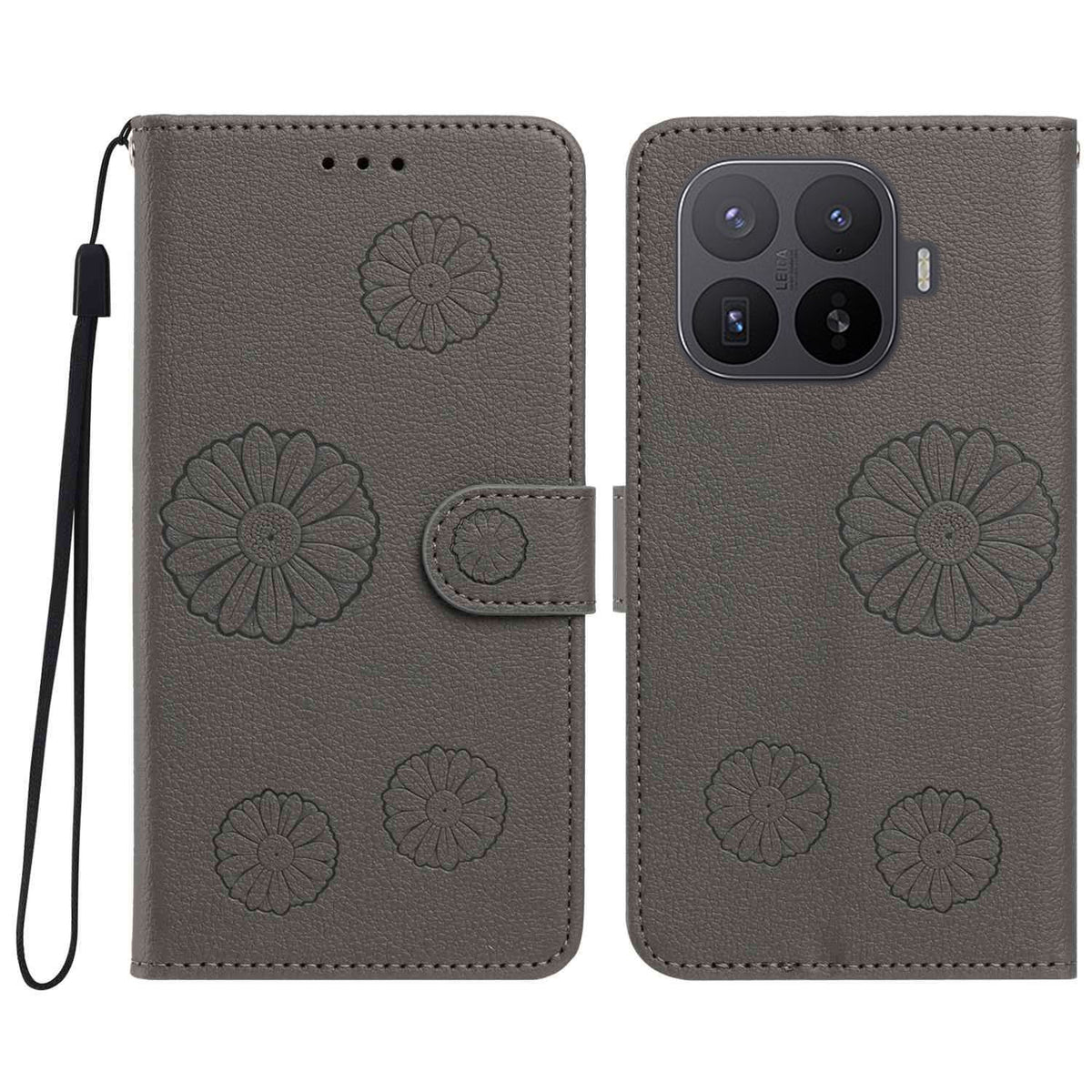 For Xiaomi 17T Pro Daisy Pattern PU Leather Wallet Phone Cover with Wrist Strap