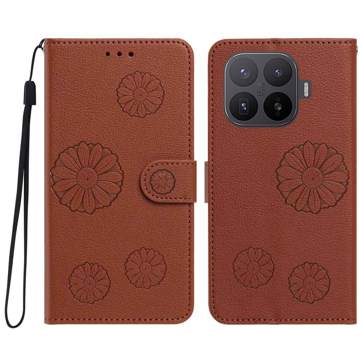 For Xiaomi 17T Pro Daisy Pattern PU Leather Wallet Phone Cover with Wrist Strap