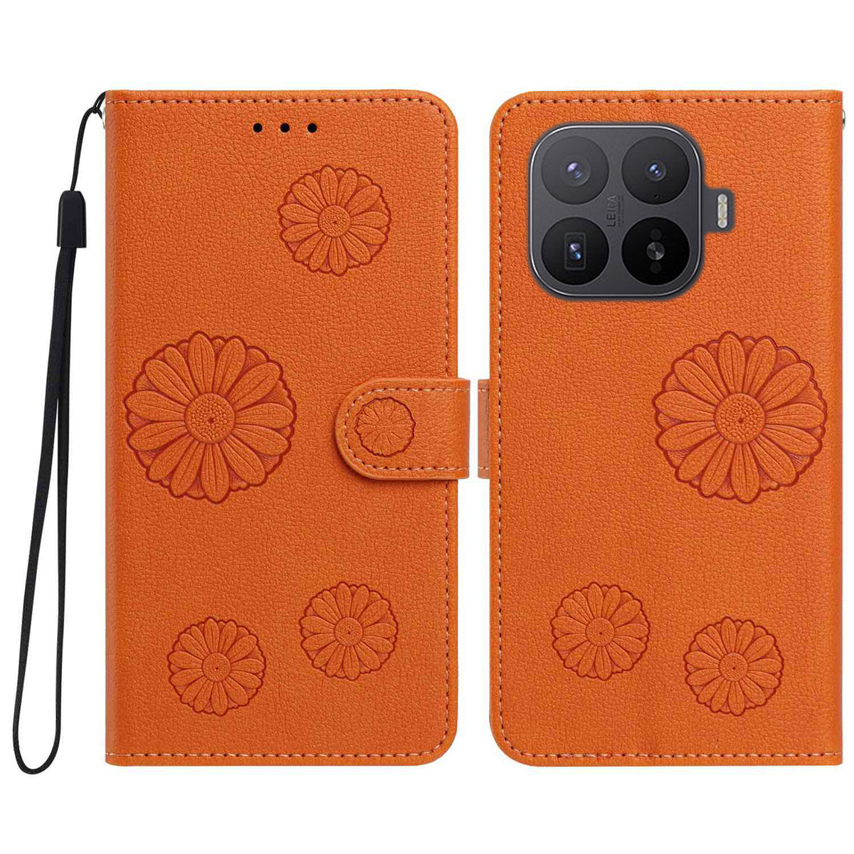 For Xiaomi 17T Pro Daisy Pattern PU Leather Wallet Phone Cover with Wrist Strap