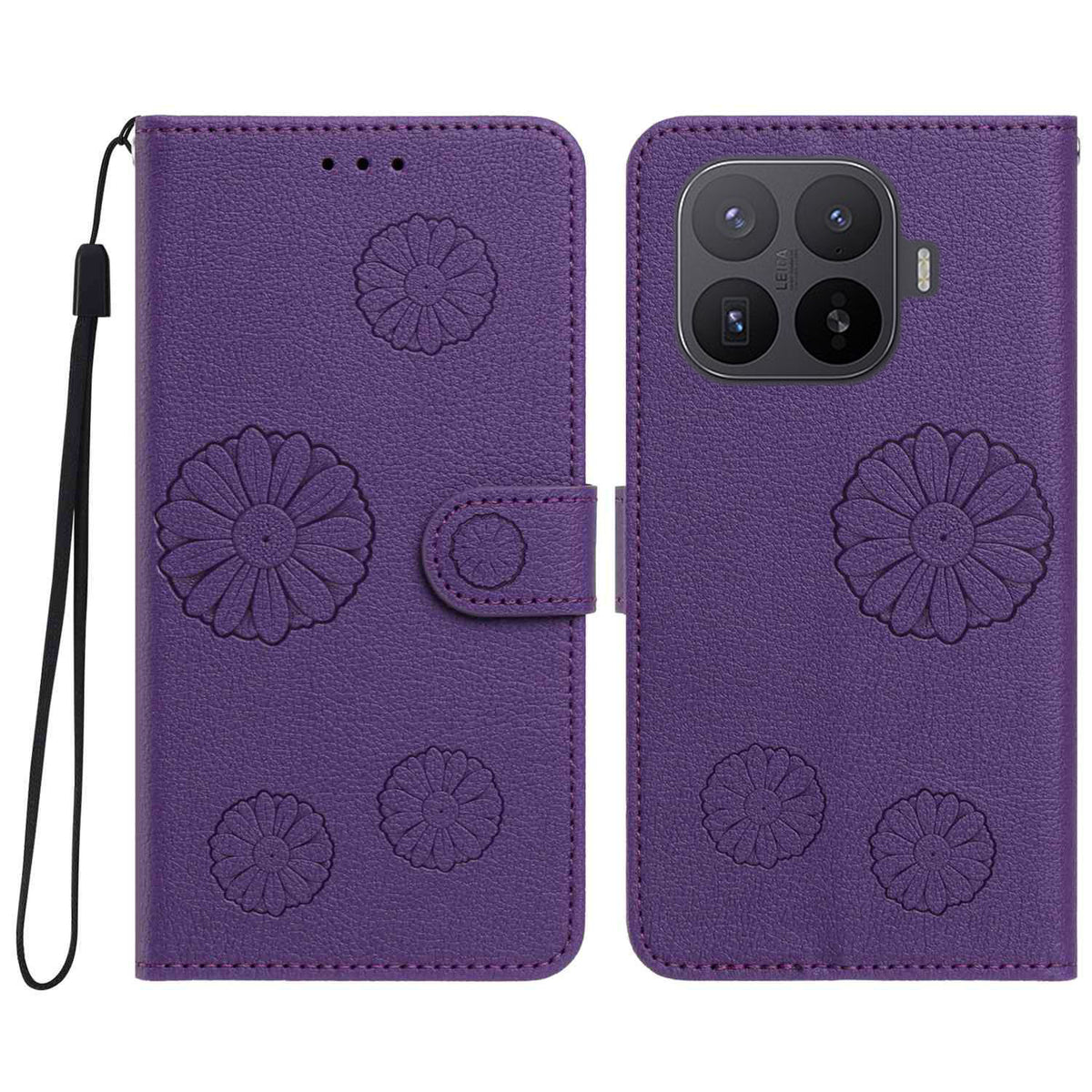 For Xiaomi 17T Pro Daisy Pattern PU Leather Wallet Phone Cover with Wrist Strap