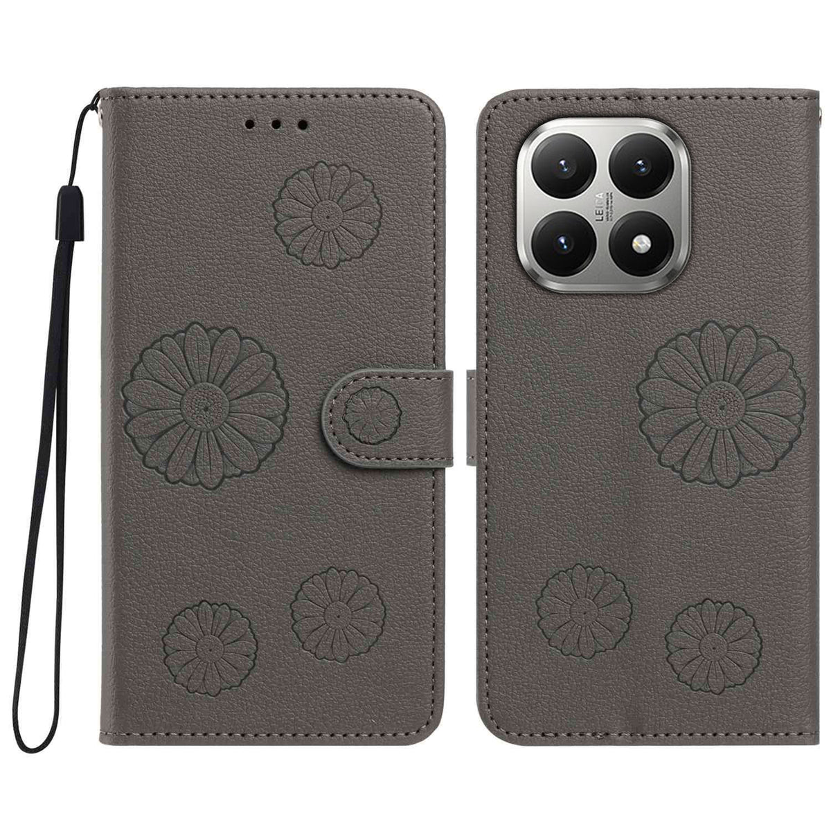 For Xiaomi 15T Daisy Pattern PU Leather Wallet Phone Cover with Wrist Strap
