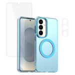 For Samsung Galaxy S24 Magnetic Case Anti Drop Phone Cover with Camera Lens Protector + Tempered Glass Screen Protector